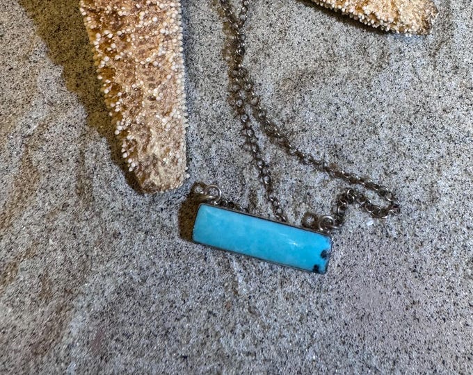 Turquoise and Sterling Bar Necklace