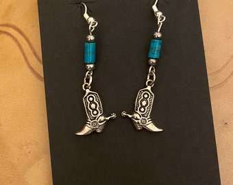 Boots & Turquoise Earrings