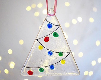 Glass Christmas Tree, Fused Glass Art