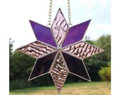 Stained Glass Star, Pink and Purple Suncatcher Decoration, Made by Alice Glass