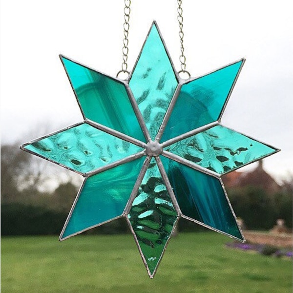 Stained Glass Hanging Star Suncatcher Window Decoration