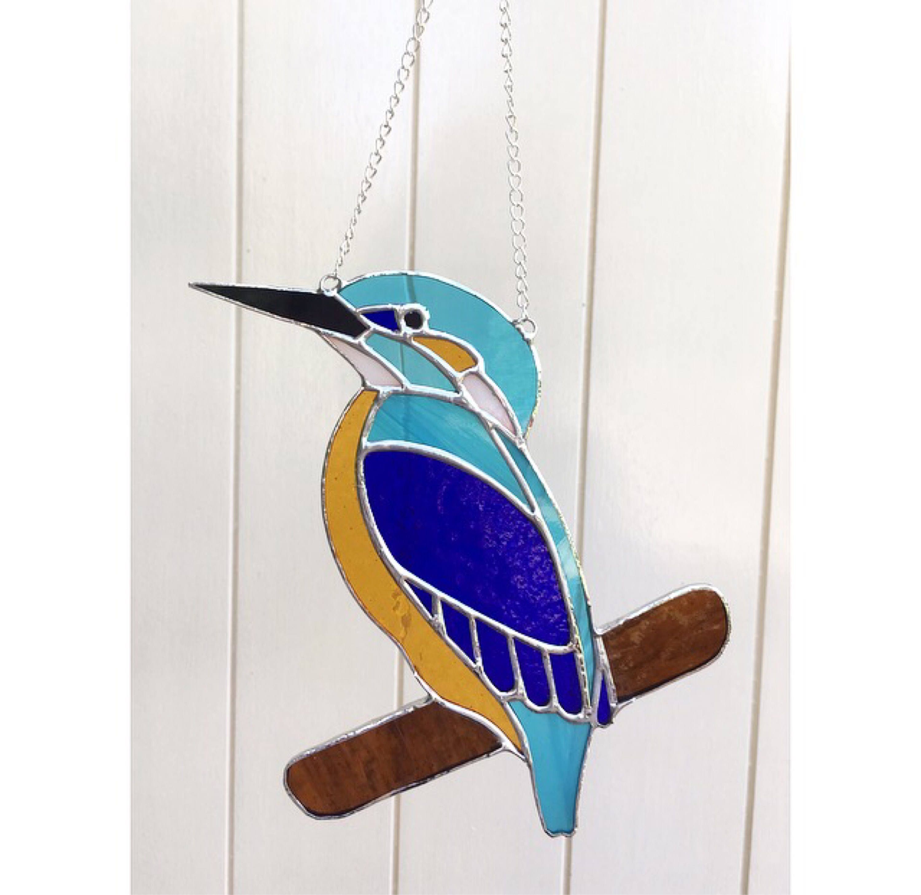 Handgemaakte glasinlood ijsvogel Suncatcher decoratie Etsy Nederland