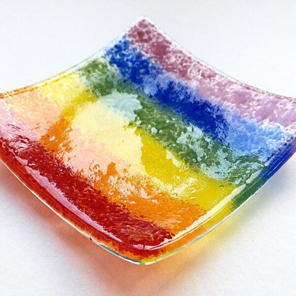 Rainbow Fused Glass Etsy