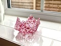 Fused Glass Pink Textured Glass Candle Holder