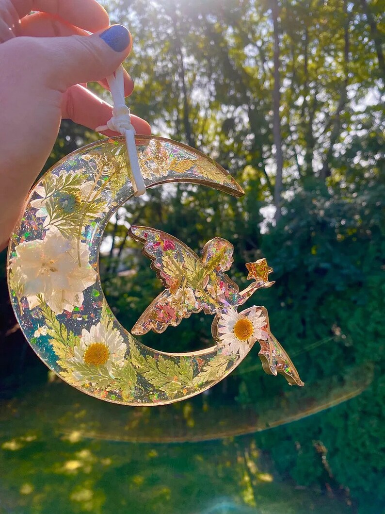 Fairy Resin Suncatcher, Resin Flower Art Etsy