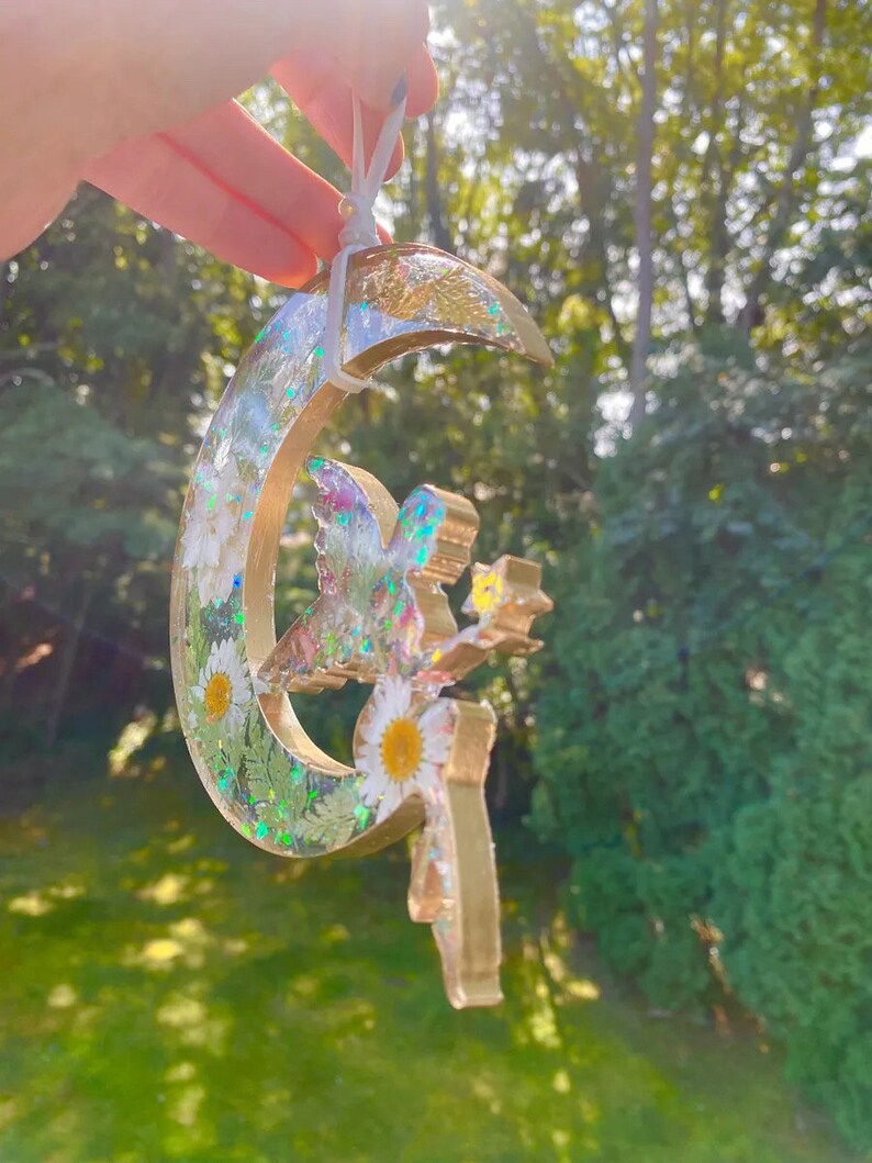 Fairy Resin Suncatcher, Resin Flower Art Etsy