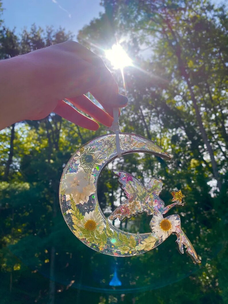 Fairy Resin Suncatcher, Resin Flower Art Etsy