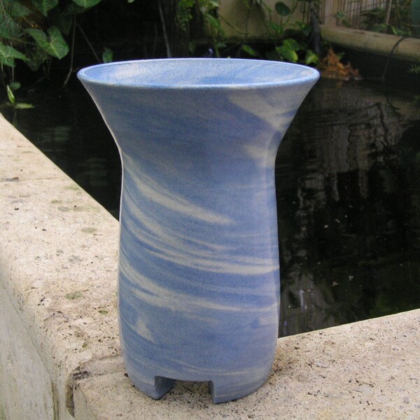 Orchid Pot - Cymbidium pot - Blue marbled pot - plant pot - ocean spray colors