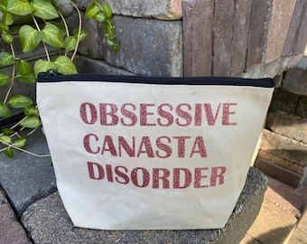 Canasta themed 10 inch gusseted pouch