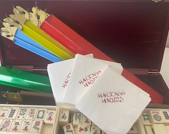 Mah jongg themed cocktail napkins