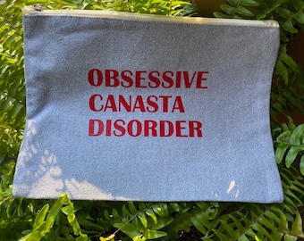 Canasta Themed Flat zip pouch