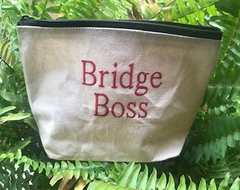 Bridge themed cosmetic pouch