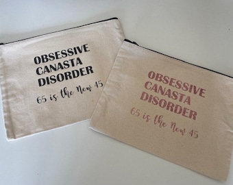 Canasta themed zip pouch personalized