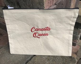 Canasta Themed Flat Zip pouch
