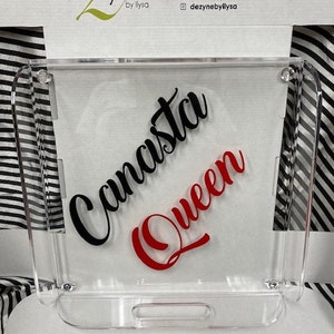 Canasta Queen themed Acrylic tray