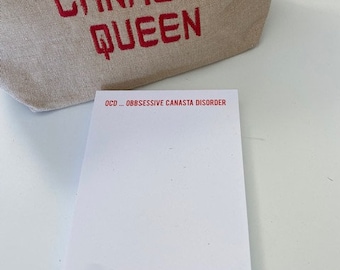 Canasta Themed note pad