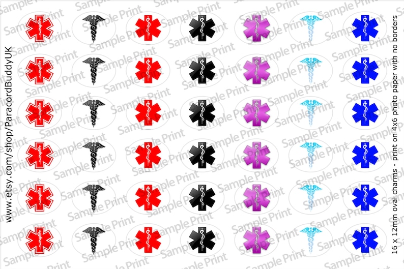 Medical Alert 12x16mm Paracord Shoelace Charm Template Image Etsy