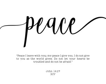 PEACE Word Art, Wall Art, Christian Wall Art, Bible Verse Art