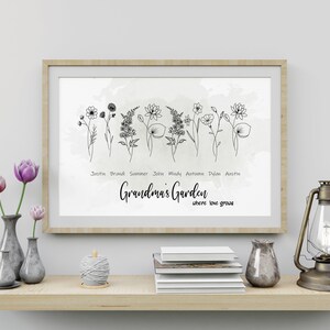 Mothers Day Personalized Flower Print, Mothers Day Personalized Digital Print, Birth Flower Digital Art, Personalized Gifts for Anyone