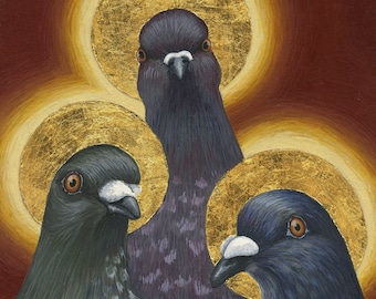 Estampes de pigeons sacrés
