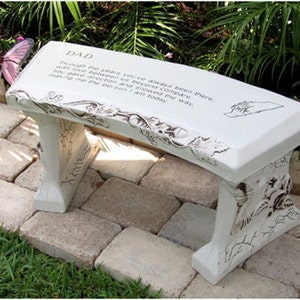 Dad Concrete Bench STOCK for customization see CUSTOM Dad bench image 1