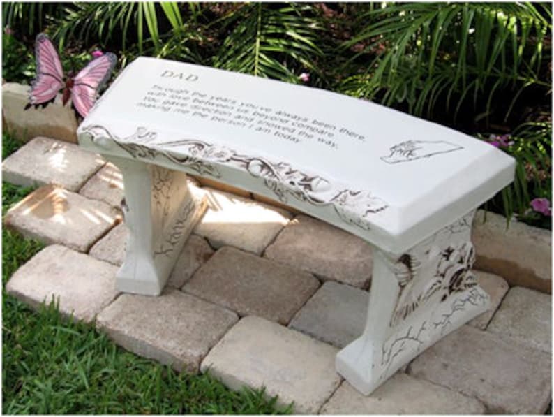 Dad Concrete Bench STOCK for customization see CUSTOM Dad bench image 1