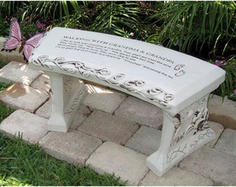 Grandparents Concrete Bench STOCK for customization see Grandparents CUSTOM bench