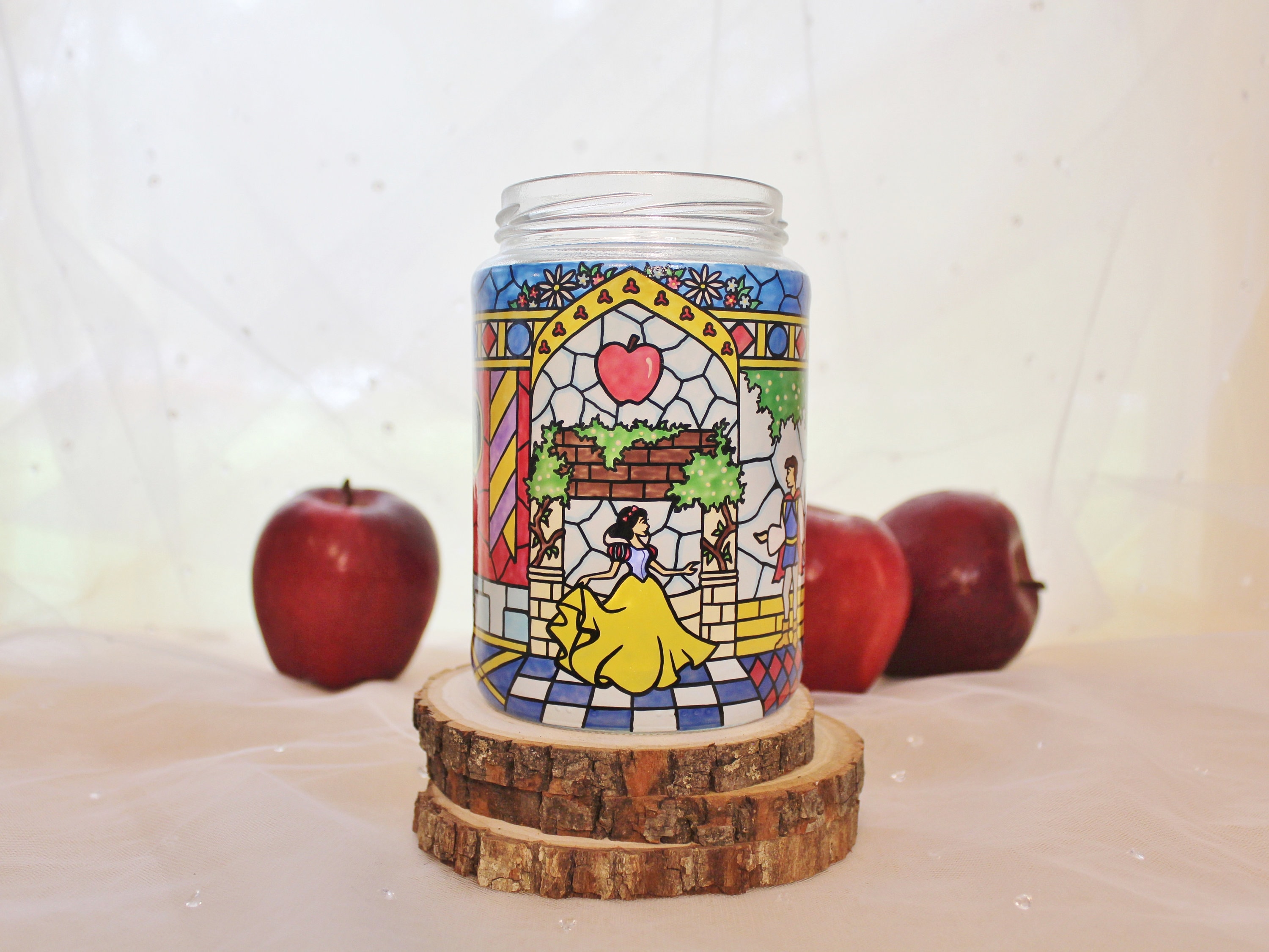 Snow White Stained Glass Candle Jar Disney Etsy