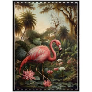 Elegant Flamingo Wall Tapestry, Bohemian Decor, Floral Art, Home Wall Hanging, Perfect for Nature Lovers or Gifts