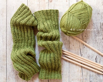 Pure Wool Hand Knitted Winter Leg Warmers