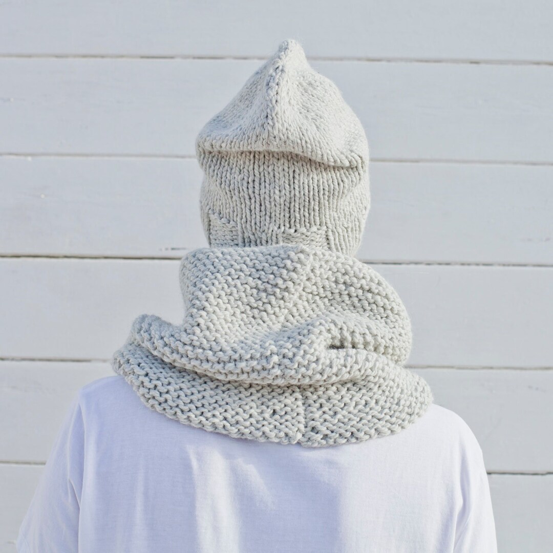 Hand Knitted Eco Hat in Light Grey