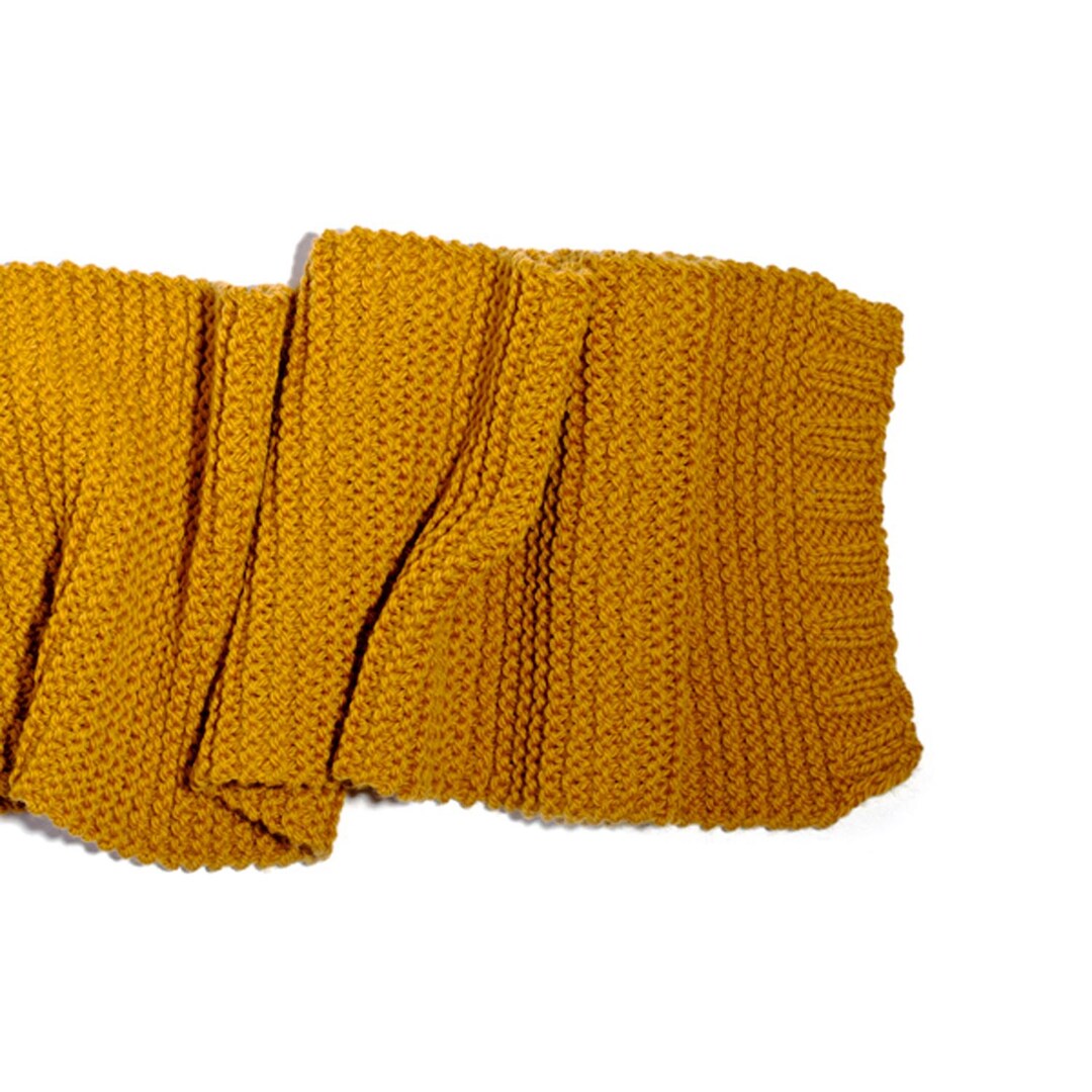 Winter Pure Wool Mustard Hand Knitted Scarf - Etsy