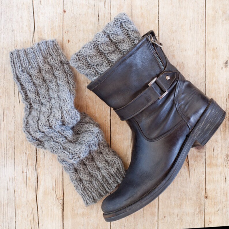 Wool Hand Knitted Cable Knit Adult Leg Warmers Etsy