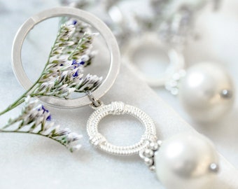 Silver Plated Hoop Earrings, Sterling Silver Plated Ear Hoops and Beads, Earrings with Freshwater Pearls, Bohemian Earrings