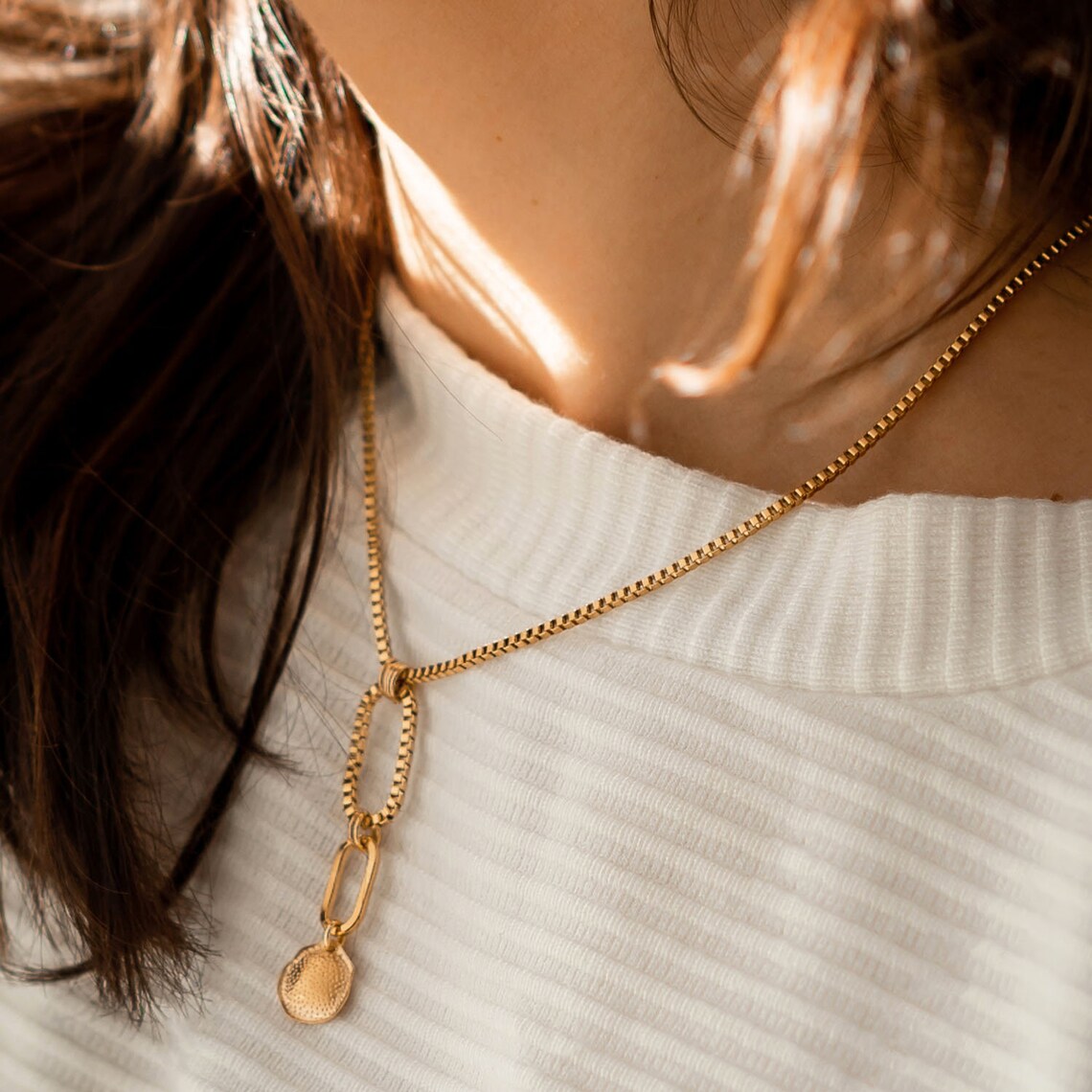 Short Gold Necklace 24K Gold Plated Pendant Necklace Gold Etsy