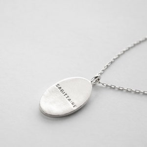 Zodiac sign necklace, astrology necklace, sagittarius, fire sign, silver plated, sterling silver, delicate chain, medallion, minimalist image 3