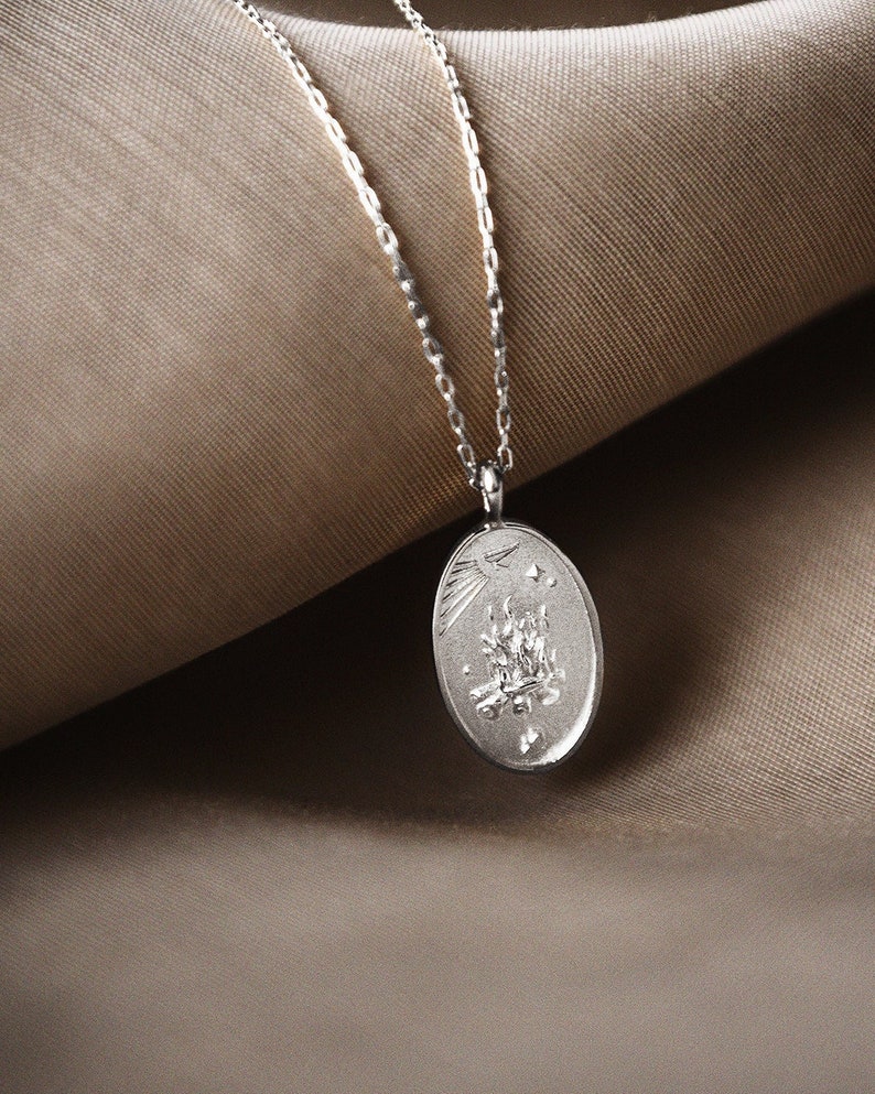 Zodiac sign necklace, astrology necklace, sagittarius, fire sign, silver plated, sterling silver, delicate chain, medallion, minimalist image 1