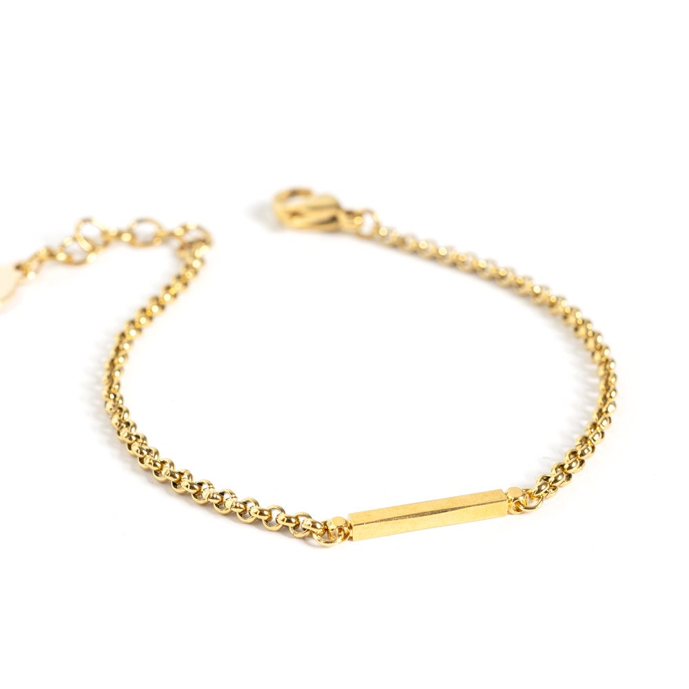 Mens gold bar bracelet Clearance