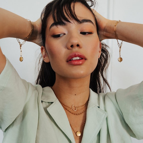 24k gold layered necklace deals