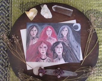 Soul sister card, wild women card, moon goddess card, goddess circle card, womens circle card, moon goddess, moon sisters, soul sisters,