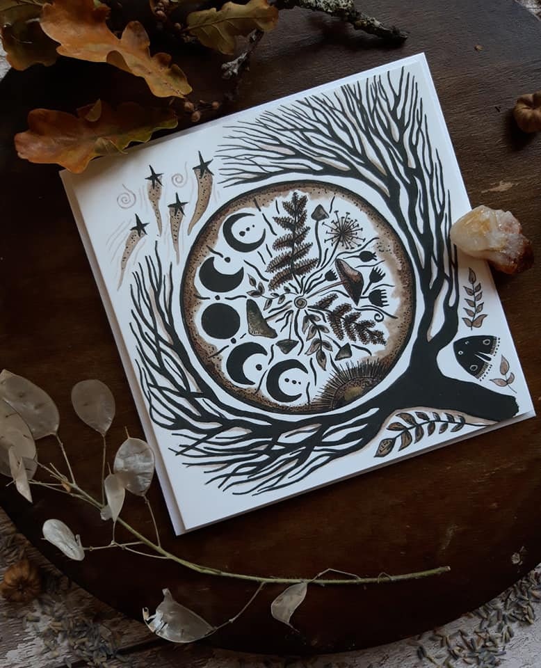 Moon Cycle Greeting Card, Witchy Card, Pagan Greeting Card, Witchcraft ...