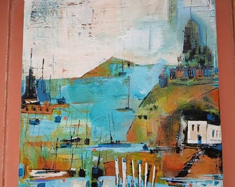 Coastal painting, original seascape painting, coastal painting on canvas, sea painting, abstract coast painting, sea, original art, painting