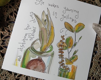 Spring card, spring poetry, spring poem, seasonal card, nature lover, nature card, card with wording