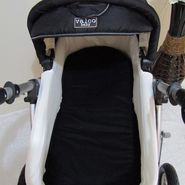 Pram bassinet liner,universal fitting-Black-Funky babyz,Australian made