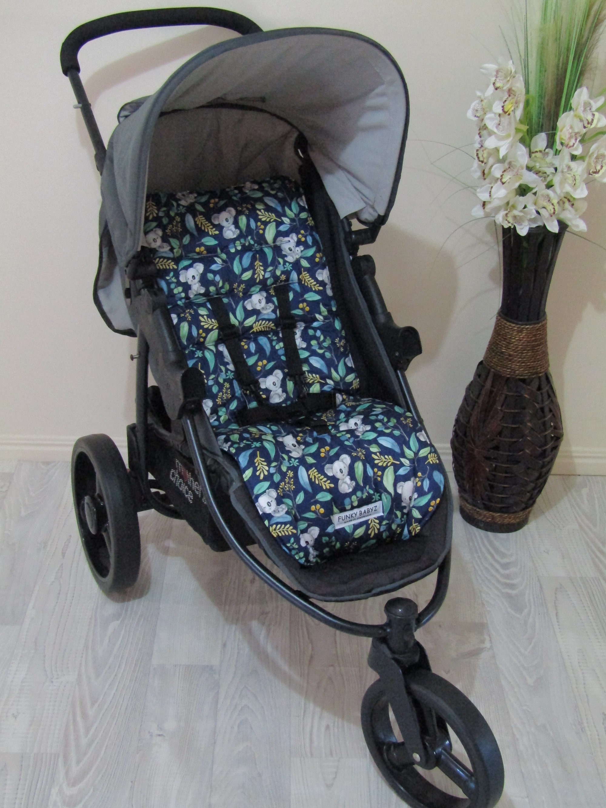 Pram Liner Set universal australian Koala navy Blue funky Babyz australian Made Etsy UK