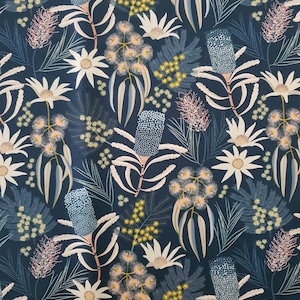 Pram/stroller seat liner-Australian small moonlight flowers-Australian made