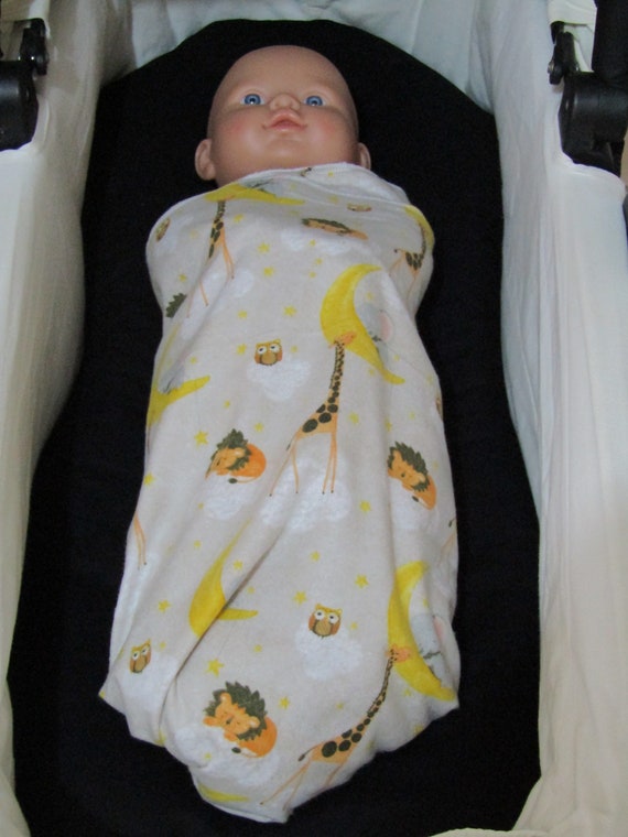Flannelette Baby Wrap love You to the Moon and Back australian