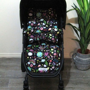 Forro para assento de carrinho de bebê - Quadro-negro - Fabricado na Austrália