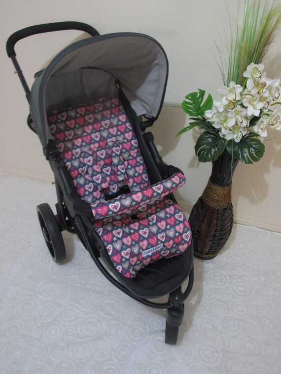 Pram liner set,universal,100/% cotton fabric-Light Grey-Funky babyz