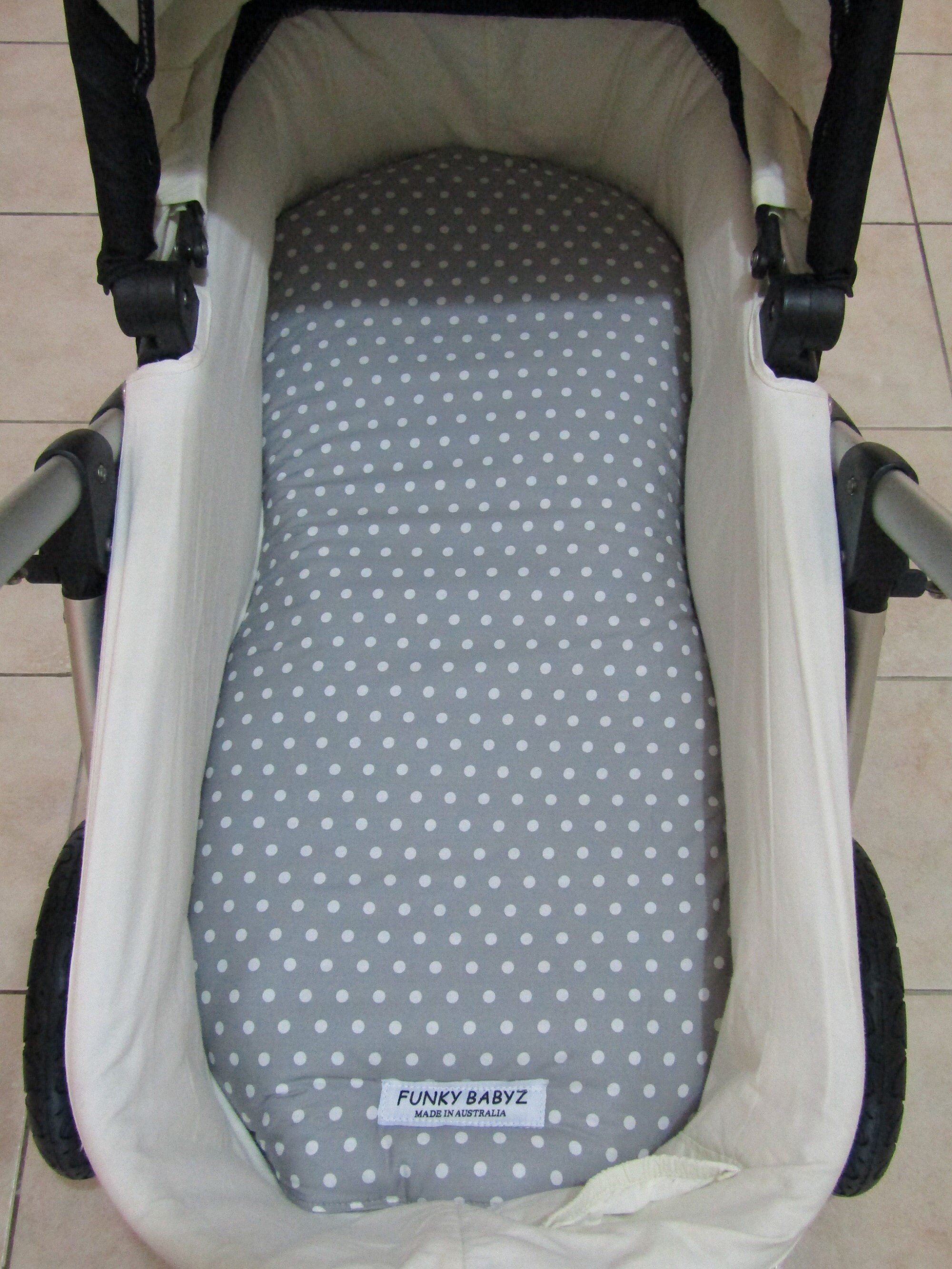 Pram lineruniversal fittingGrey polka dotFunky Etsy